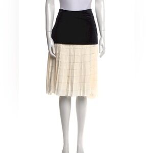 Elegant Black and Cream A-Line Skirt